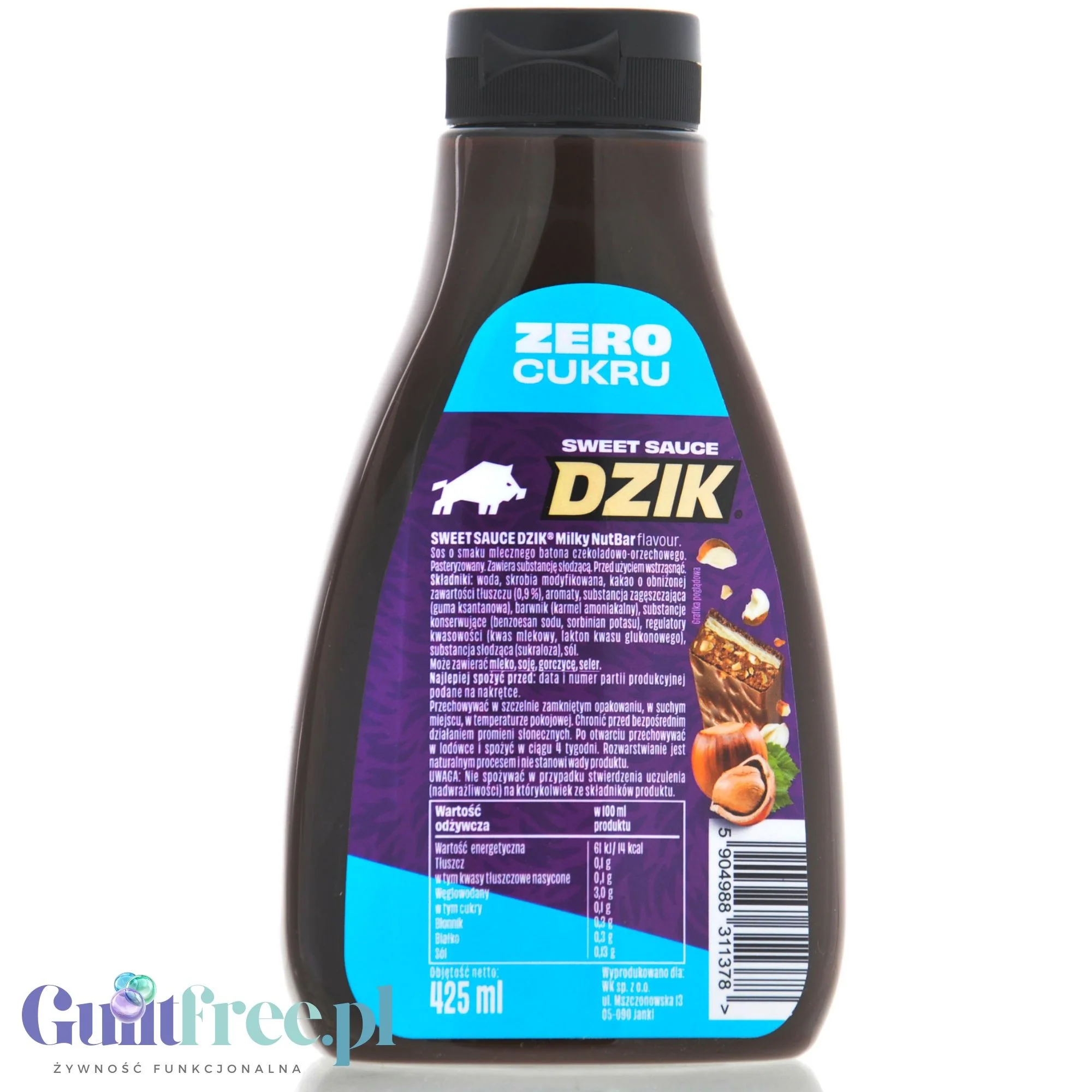 Dzik Sweet Sauce Milky NutBar Zero Cukru - Sos o smaku mlecznego batona bez cukru - Image 2