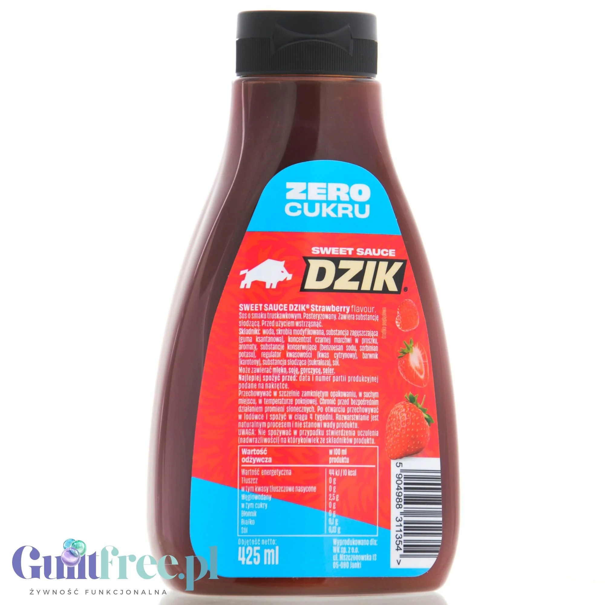 Dzik Sweet Sauce Strawberry Zero Cukru - syrop bez cukru o smaku truskawkowym, 10kcal - Image 2