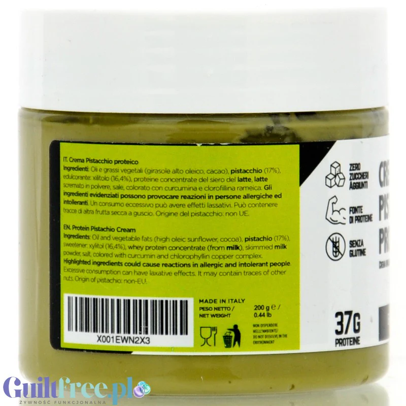 EATalian Crema al Pistacchio Proteico - proteinowy krem pistacjowy bez dodatku cukru z ksylitolem - Image 3