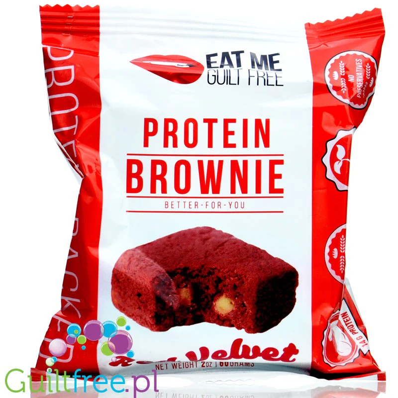 EatMe Guilt Free Brownie,  Red Velvet - proteinowe brownie z białą czekoladą