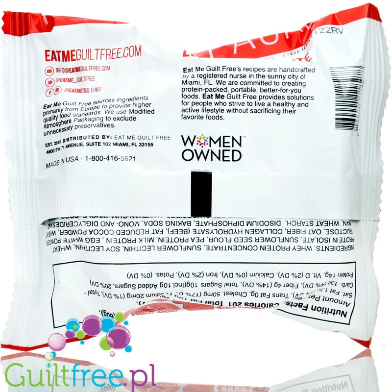 EatMe Guilt Free Brownie,  Red Velvet - proteinowe brownie z białą czekoladą - Image 2
