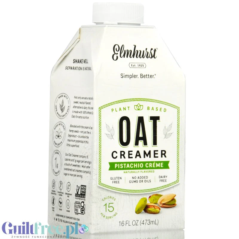 Elmhurst Oat Creamer Pistachio Crème - wegańskie nie-mleko owsiano-pistacjowe bez zagęstników i olejów