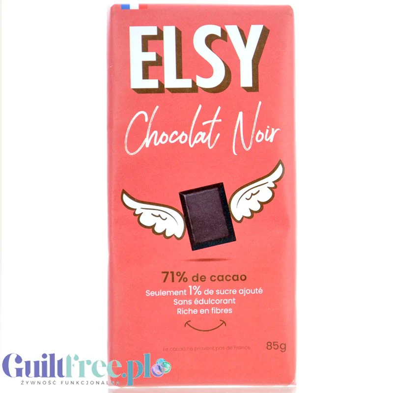 Elsy Chocolat Noir - ciemna czekolada błonnikowa bez maltitolu, tylko 5g cukru
