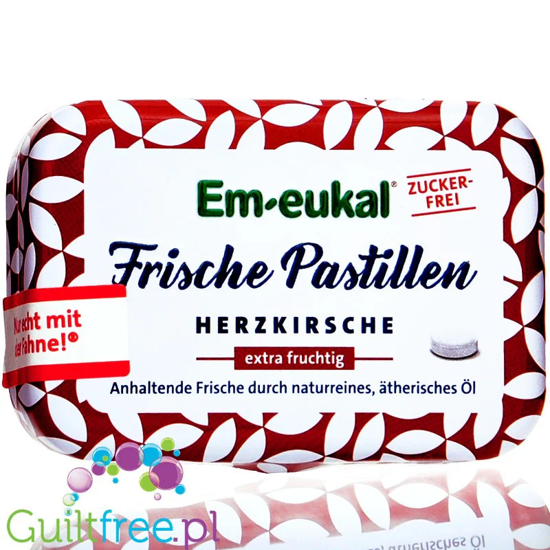 Em-eukal Frische Pastillen Herzkirsche - bezcukrowe pastylki do ssania, Wiśnia & Mentol