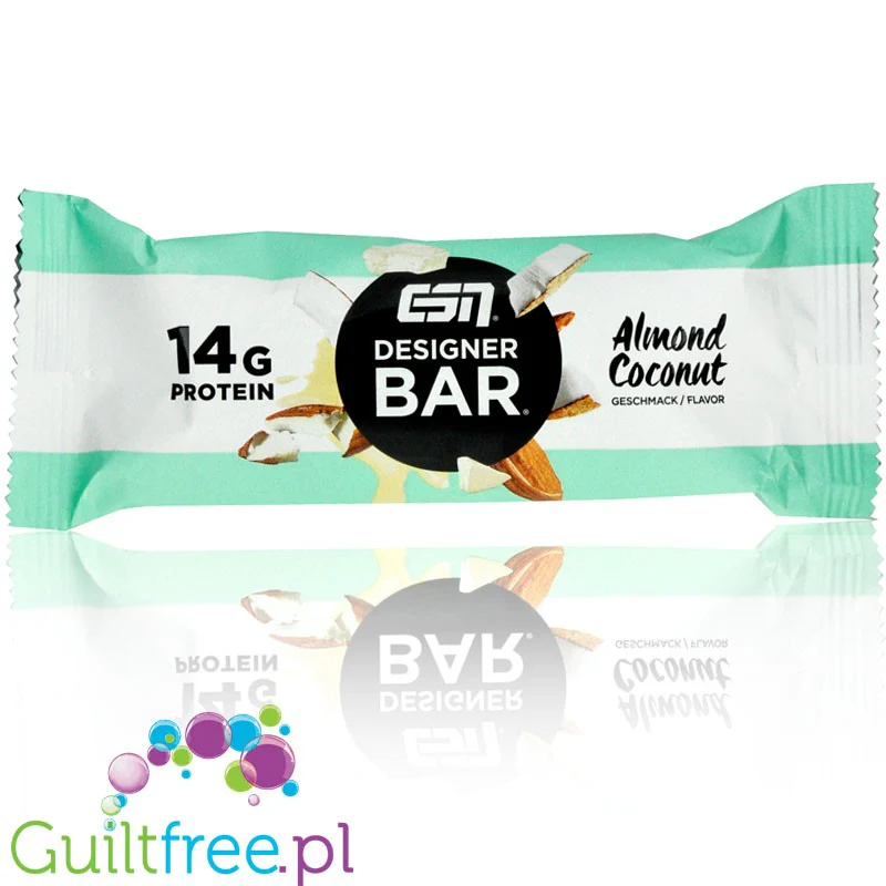 ESN Designer Bar Almond Coconut - baton białkowy z migdałami i kremem kokosowym w białej czekoladzie - Image 4