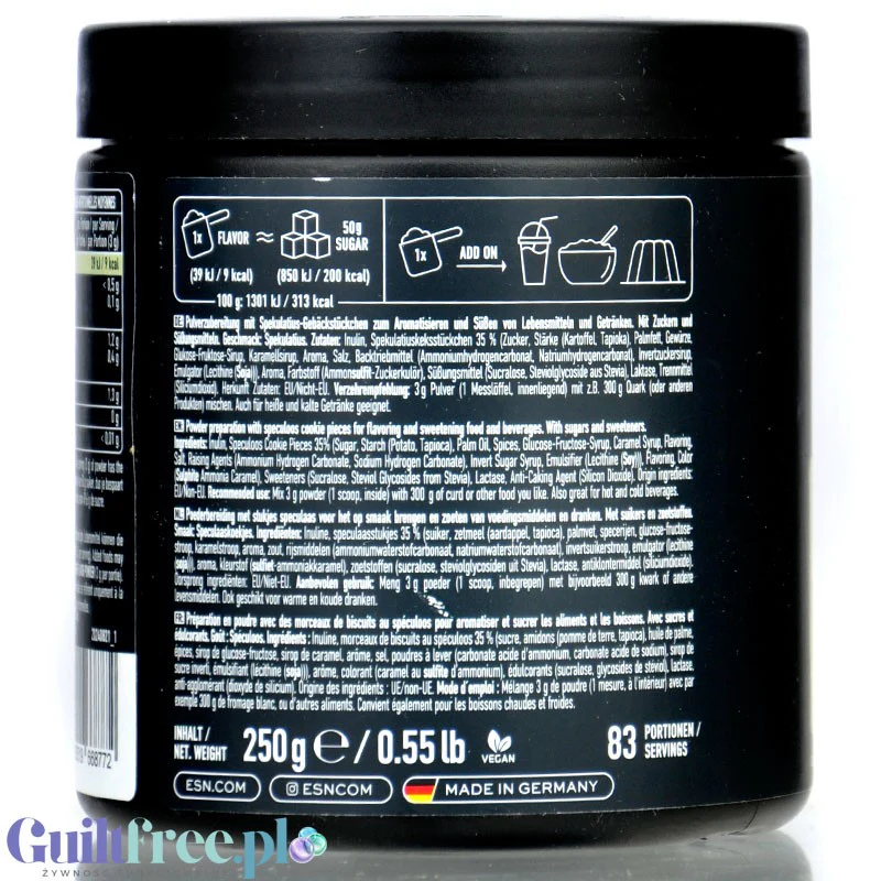 ESN Designer Flavor Powder Speculoos 250g - wegański aromat w proszku, Belgijskie Ciasteczka Korzenne - Image 3