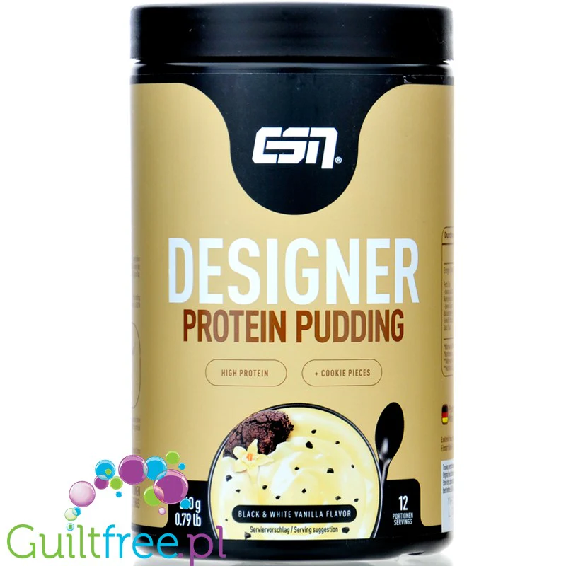 ESN Designer Protein Pudding Black & White Vanilla - pudding białkowy, 16g białka w porcji 105kcal