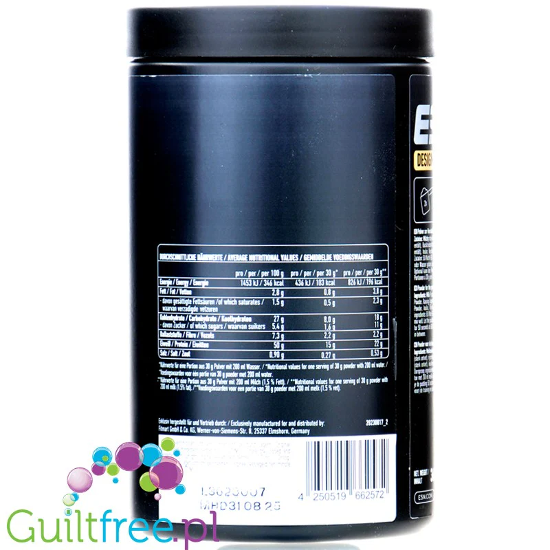 ESN Designer Protein Pudding Dark Cookies & Cream - budyń białkowy bez gotowania, 17g białka w porcji 103kcal - Image 2