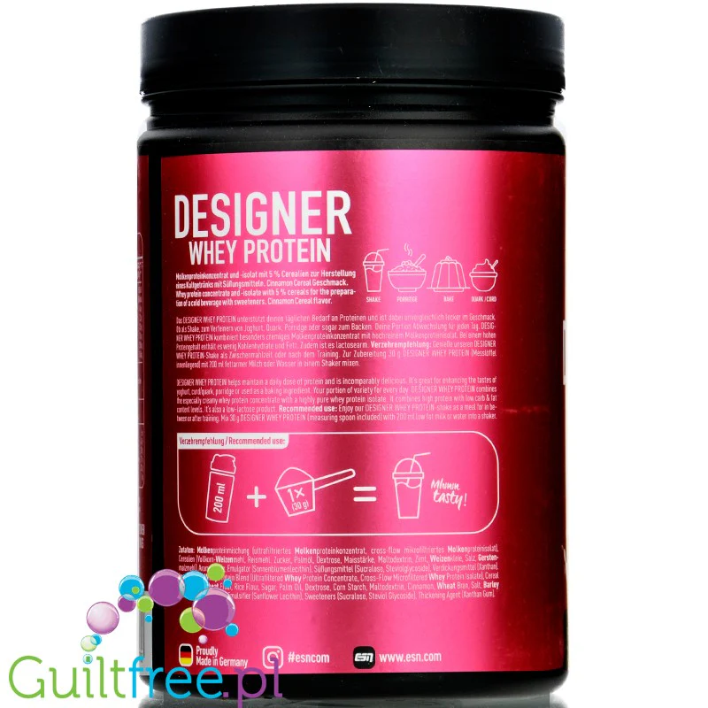 ESN Designer Whey Banana Milk 0,9KG - WPI, WPH i WPC, odżywka białkowa o smaku Szajka Bananowego - Image 2