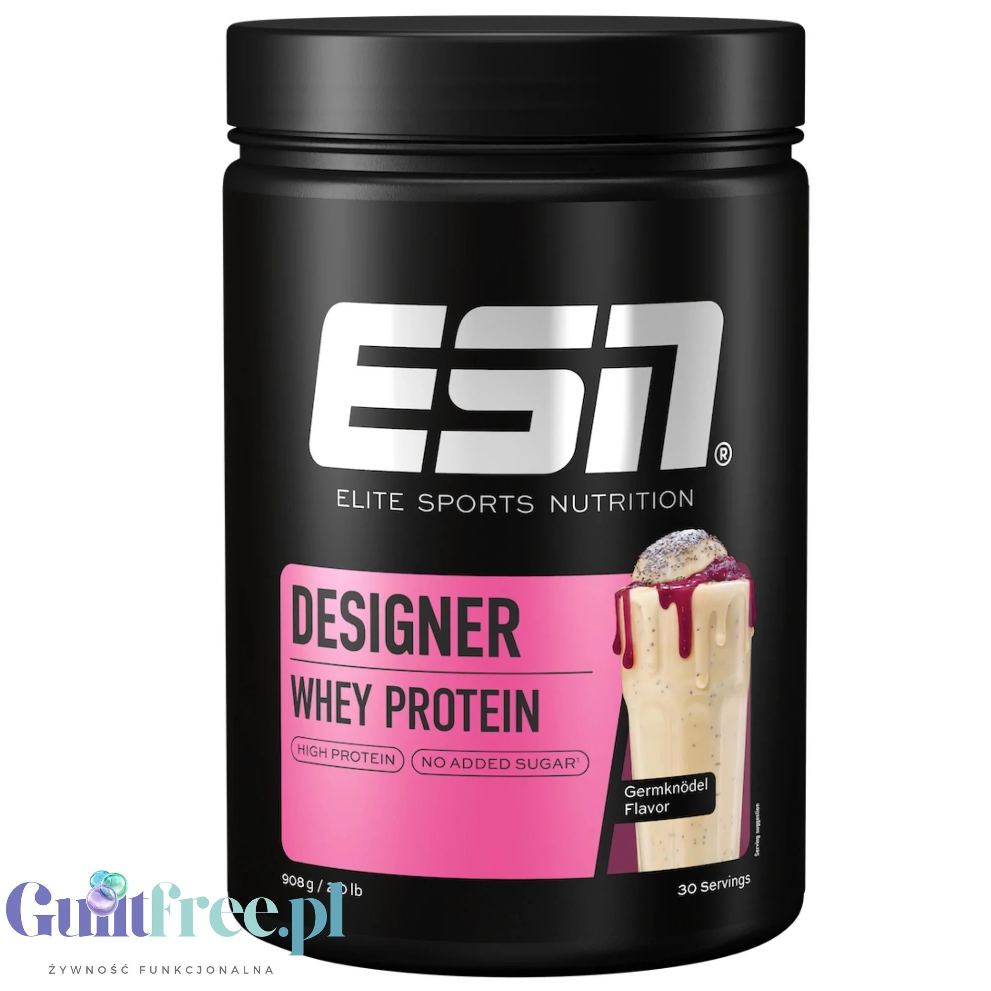 ESN Designer Whey Germknodel - WPI, WPH i WPC, odżywka białkowa, smak buły z makiem i śliwkami