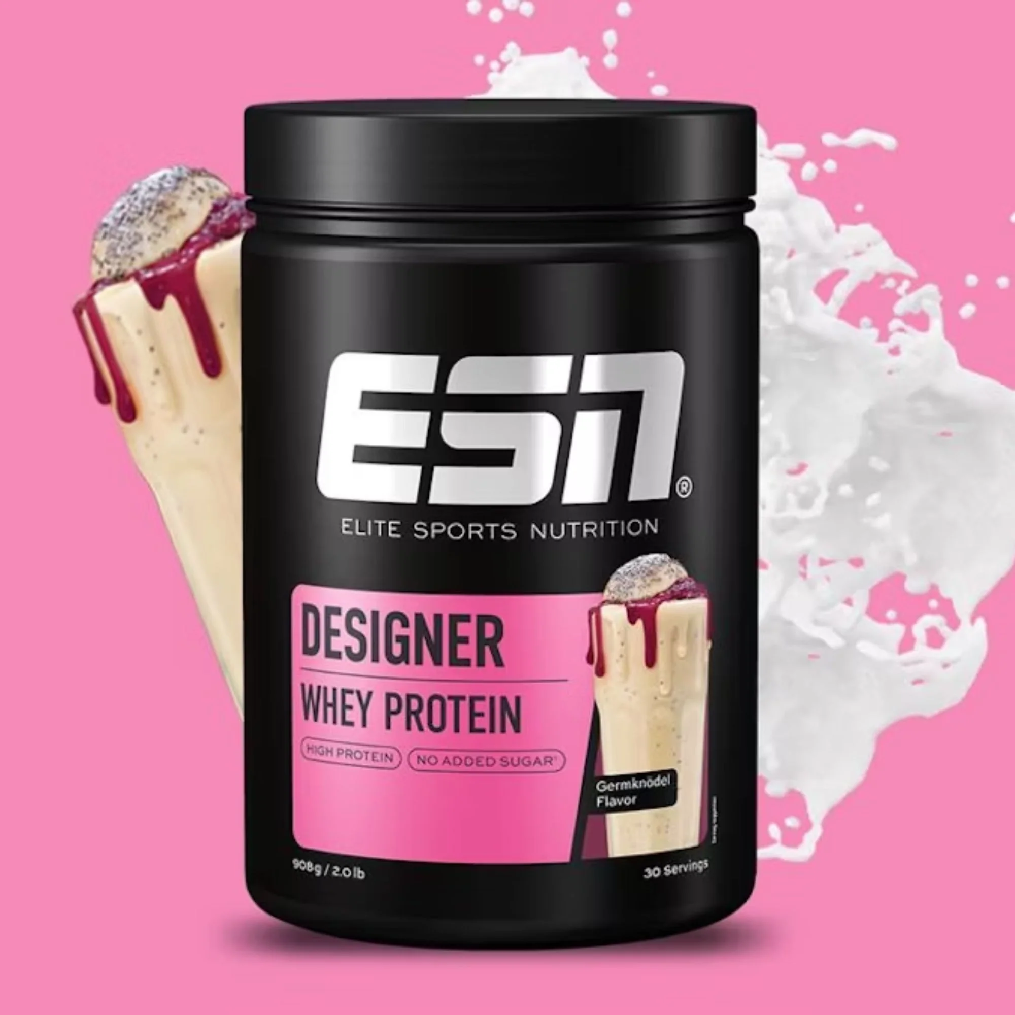 ESN Designer Whey Germknodel - WPI, WPH i WPC, odżywka białkowa, smak buły z makiem i śliwkami - Image 2