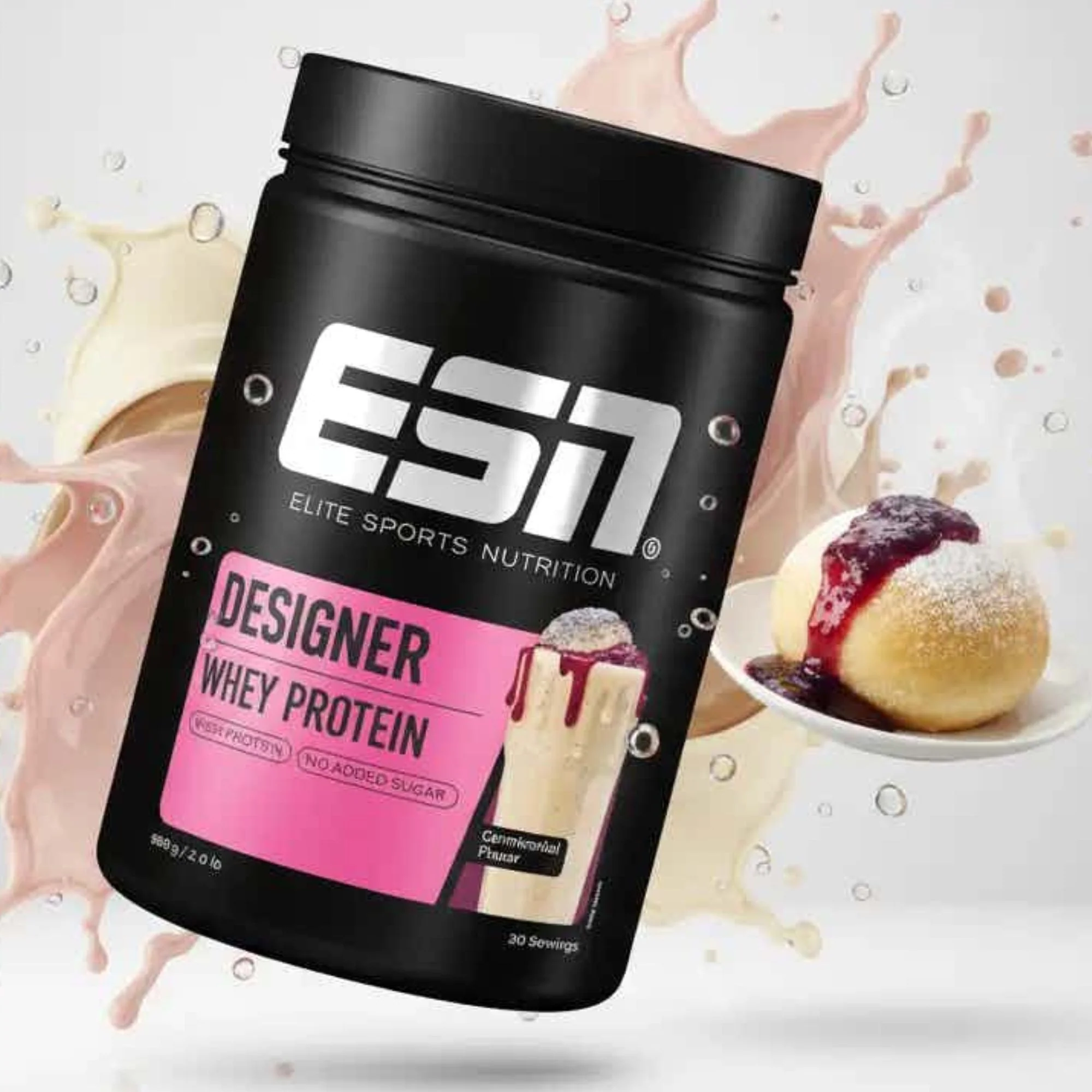 ESN Designer Whey Germknodel - WPI, WPH i WPC, odżywka białkowa, smak buły z makiem i śliwkami - Image 3