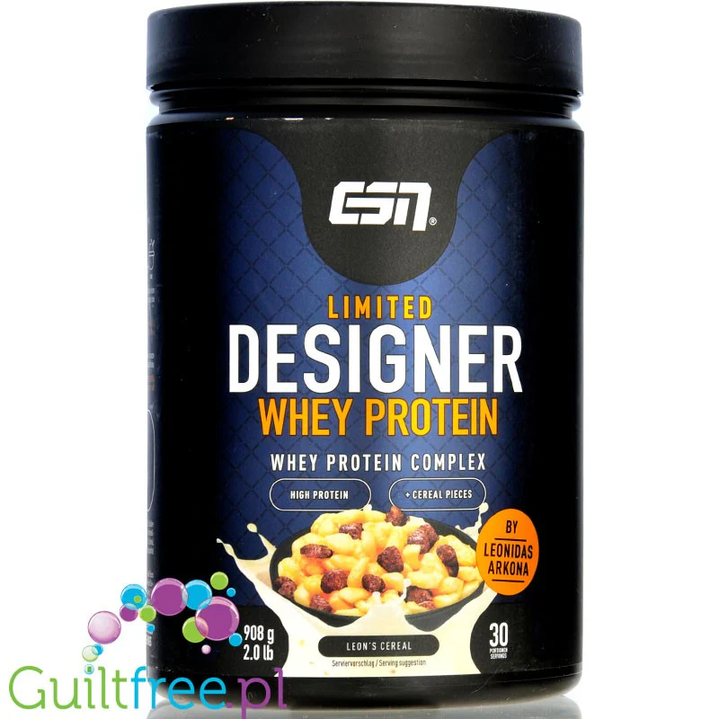 ESN Designer Whey Leon's Cereal 0,9KG - WPI, WPH i WPC, odżywka białkowa o smaku czekoladowo-karmelowych płatków śniadaniowych