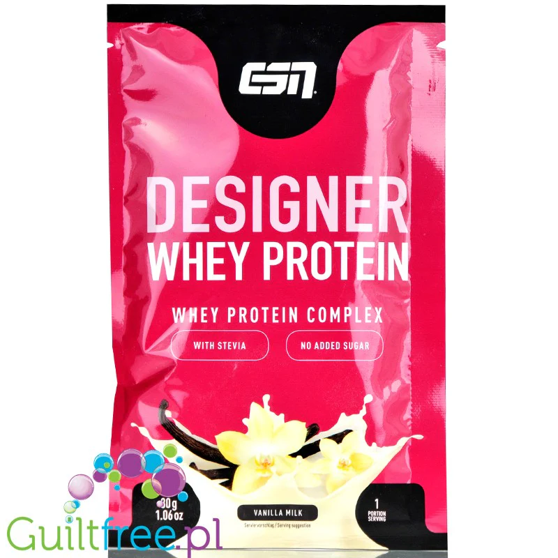 ESN Designer Whey Vanilla Milk - WPI, WPH i WPC, odżywka białkowa, saszetka 30g, Waniliowo-Mleczna