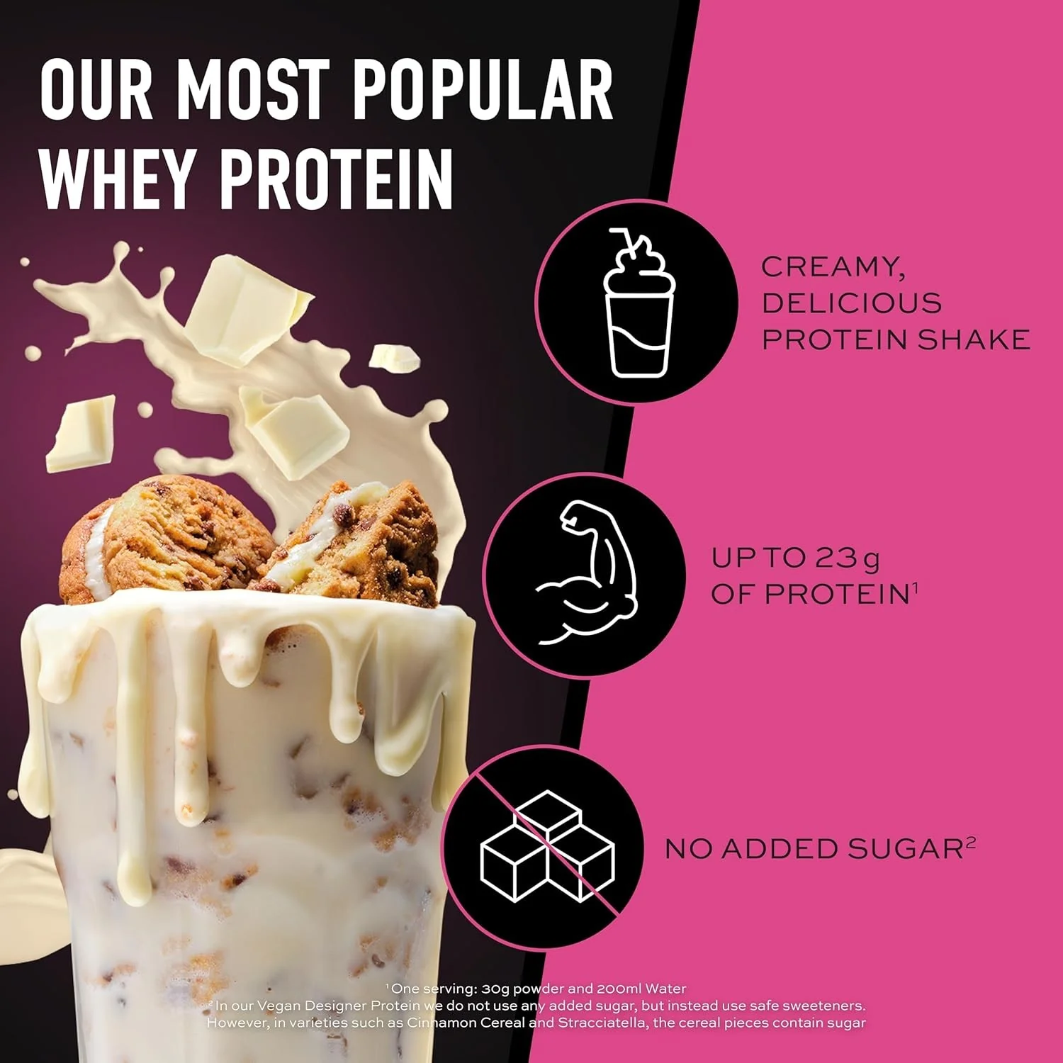 ESN Designer Whey White Cookies & Cream 908g - WPI, WPH i WPC, odżywka białkowa o smaku Białych Ciasteczek z Kremem - Image 3