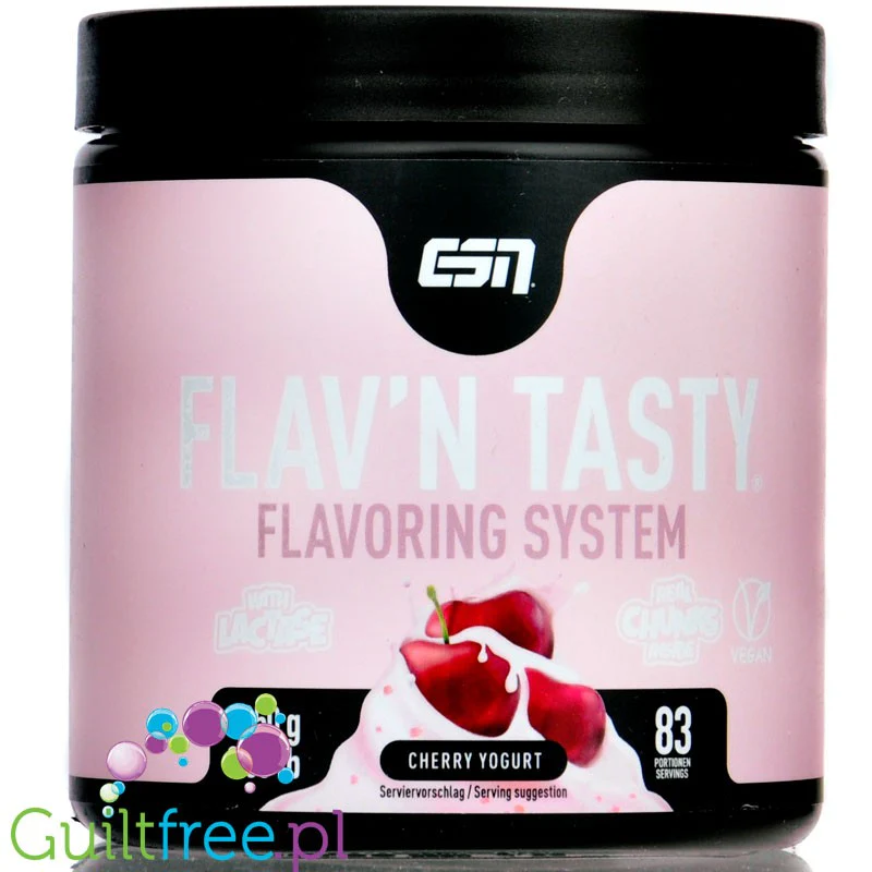 ESN Flav'N'Tasty Cherry Yoghurt 250g - słodzony aromat w proszku, Jogurt Wiśniowy - Image 2