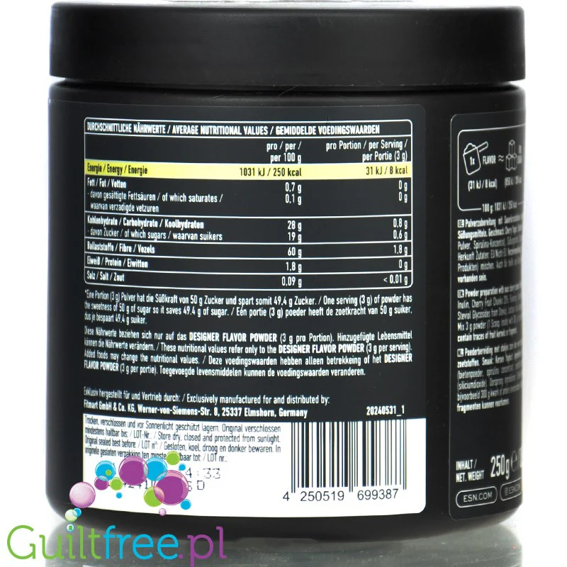 ESN Flav'N'Tasty Cherry Yoghurt 250g - słodzony aromat w proszku, Jogurt Wiśniowy - Image 3