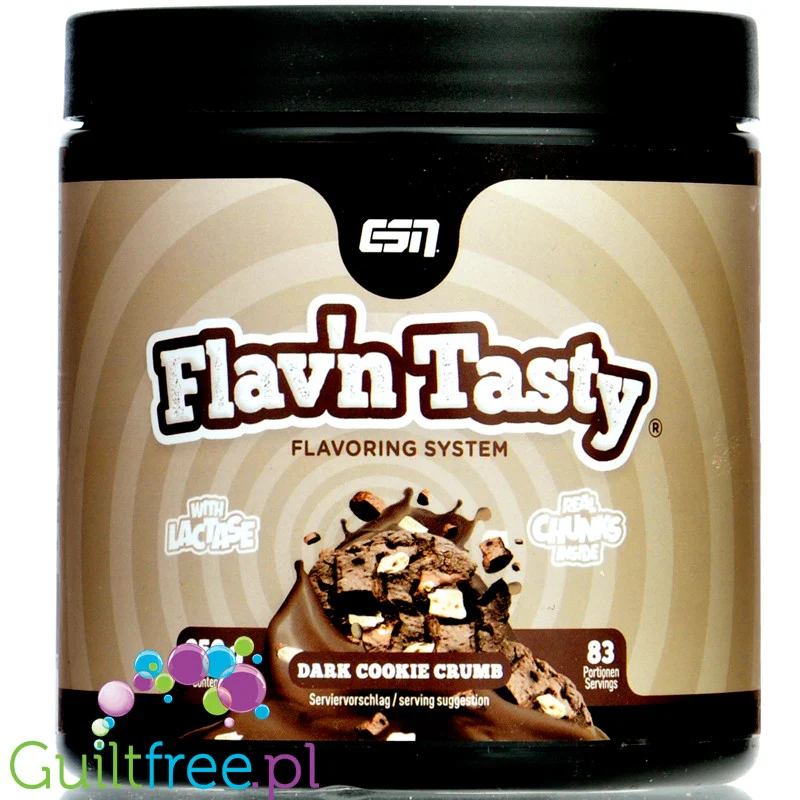 ESN Flav'N'Tasty Dark Cookie Crumb 250g - skoncentrowany dietetyczny aromat w proszku, Ciasteczka & Biała Czekolada