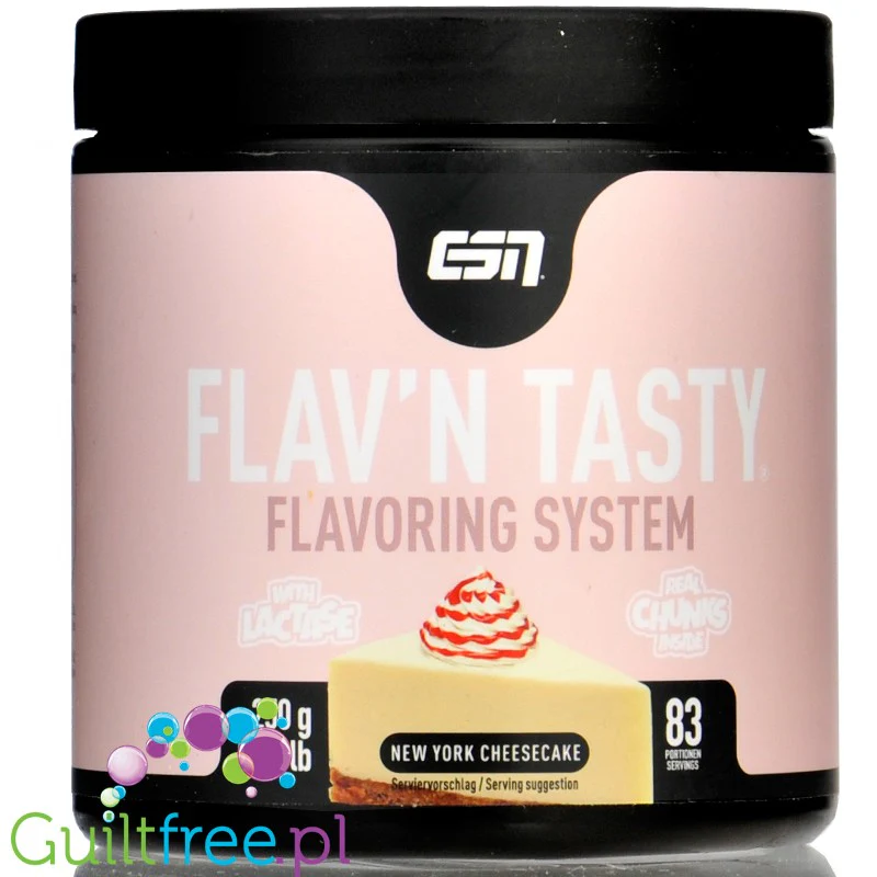 ESN Flav'N'Tasty New York Cheesecake 250g - słodzony aromat w proszku, Sernik NY z kawałkami ciasteczek