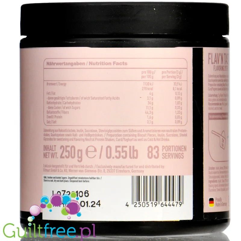 ESN Flav'N'Tasty New York Cheesecake 250g - słodzony aromat w proszku, Sernik NY z kawałkami ciasteczek - Image 2