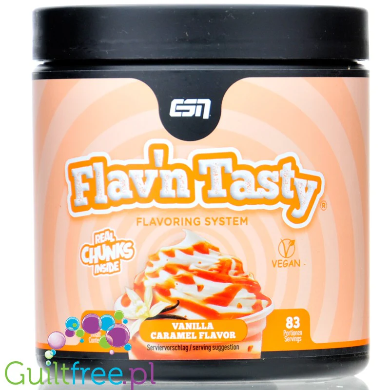 ESN Flav'N'Tasty Vanilla Caramel 250g - słodzony aromat w proszku, Wanilia & Karmel z kawałkami karmelu