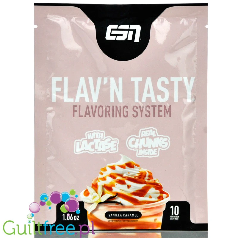 ESN Flav'N'Tasty Vanilla Caramel - słodzony aromat w proszku, Wanilia & Karmel z kawałkami karmelu