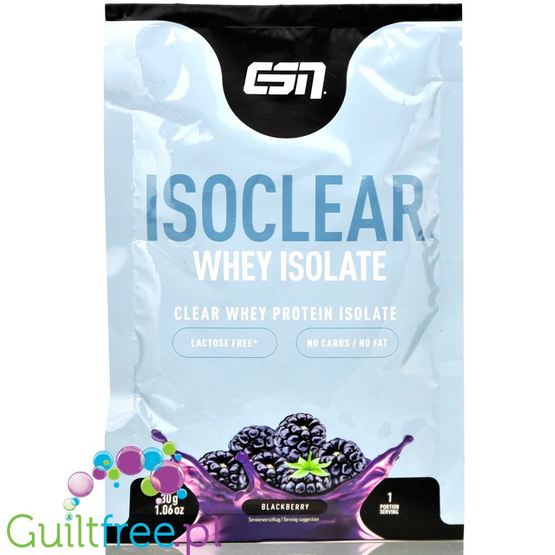 ESN Isoclear® Whey Isolate, Blackberry - jeżynowa odżywka bez laktozy, cukru & tłuszczu, 25g białka & 105kcal
