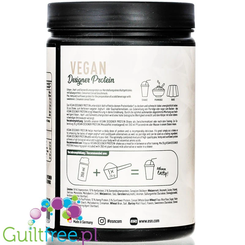 ESN Vegan Designer Protein, Cinnamon Star - wegańska odżywka białkowa bez soi, smak Ciasteczka Cynamonowe - Image 2