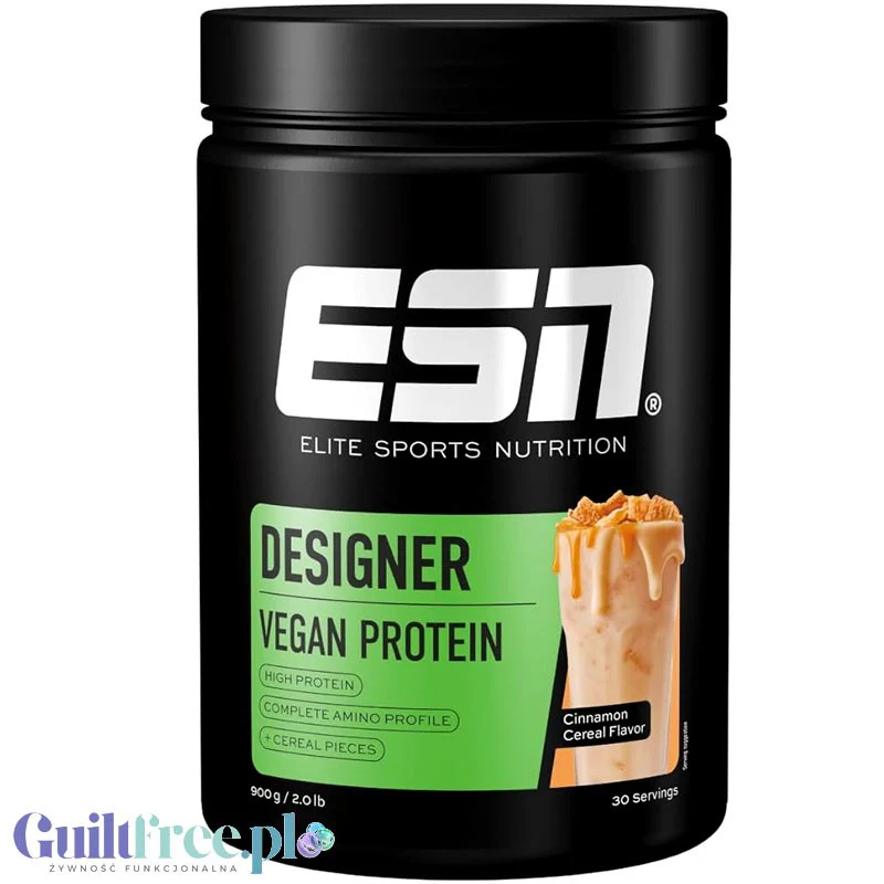 ESN Vegan Designer Protein, Cinnamon Cereal - wegańska odżywka białkowa bez soi, smak Cynamonowe Płatki Śniadaniowe