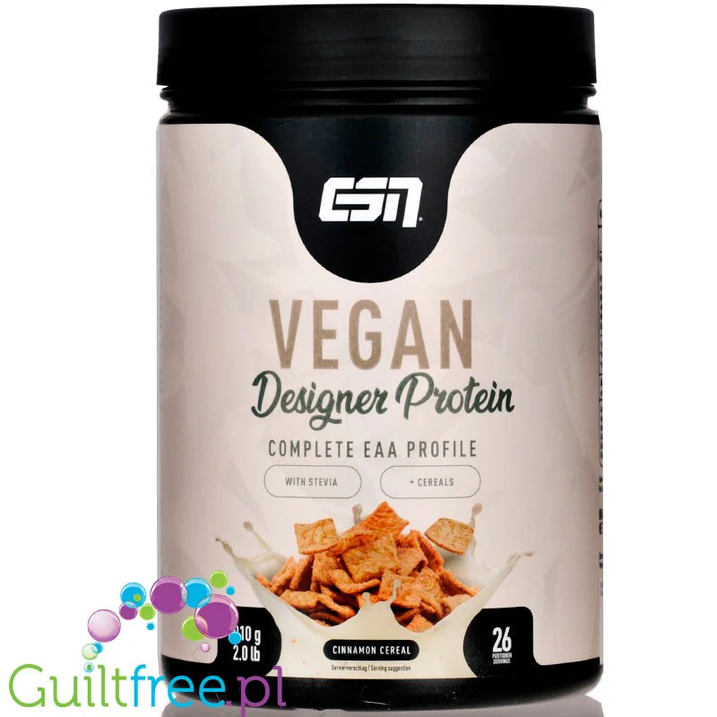 ESN Vegan Designer Protein, Cinnamon Cereal - wegańska odżywka białkowa bez soi, smak Cynamonowe Płatki Śniadaniowe - Image 2
