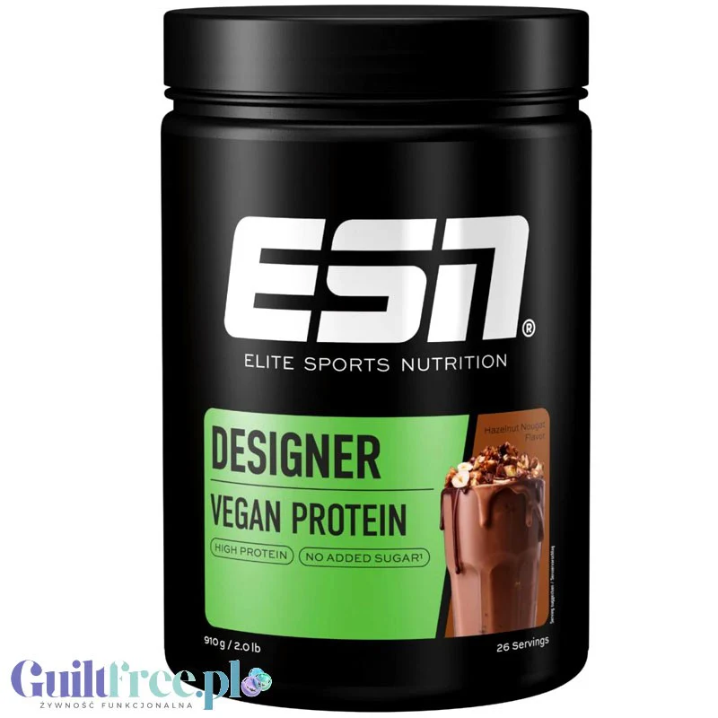 ESN Vegan Designer Protein, Hazelnut Nougat - wegańska odżywka białkowa, smak Czekolada & Orzechy Laskowe