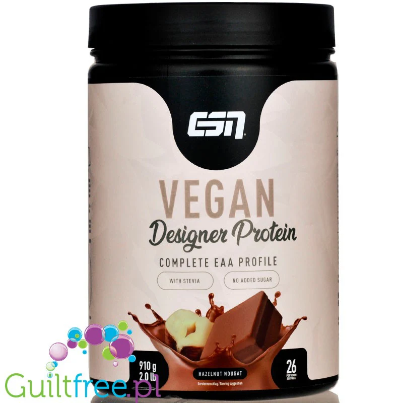 ESN Vegan Designer Protein, Hazelnut Nougat - wegańska odżywka białkowa, smak Czekolada & Orzechy Laskowe - Image 2