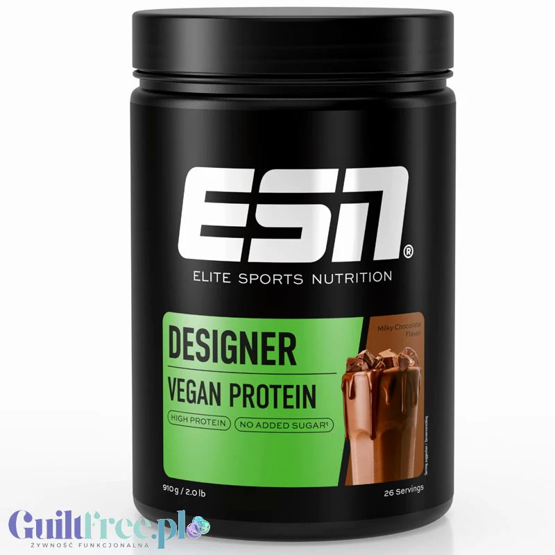 ESN Vegan Designer Protein, Milky Chocolate - wegańska odżywka białkowa bez soi i glutenu, smak Czekolada Mleczna