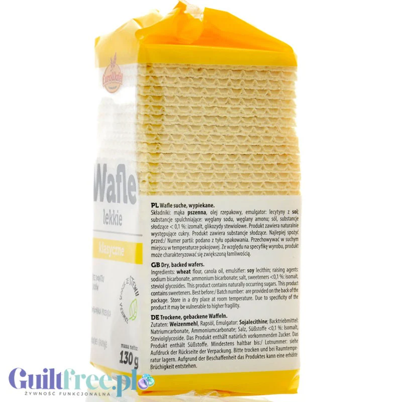 EuroWafel Wafle Lekkie Klasyczne - kwadratowe kruche bez dodatku cukru ze stewią - Image 2