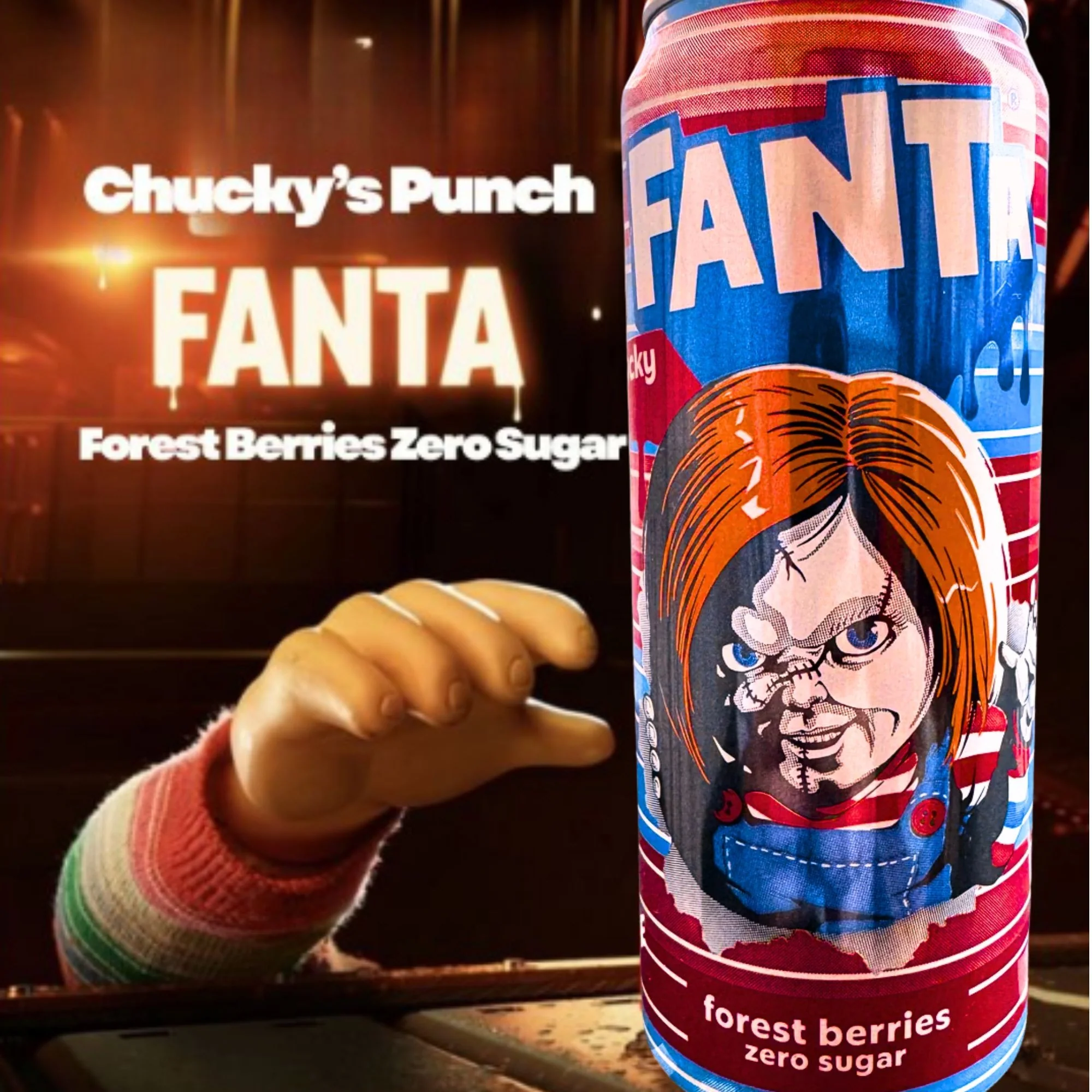 Fanta Chucky's Punch Forest Berries Zero Sugar 330ml - limitowana Fanta bez cukru i kalorii - Image 3