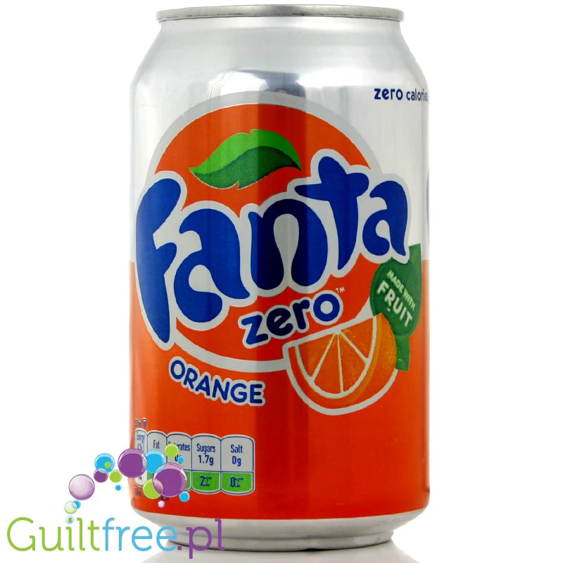 Fanta Orange Zero Sugar 330ml w puszce, 4% soku z owoców - Image 2