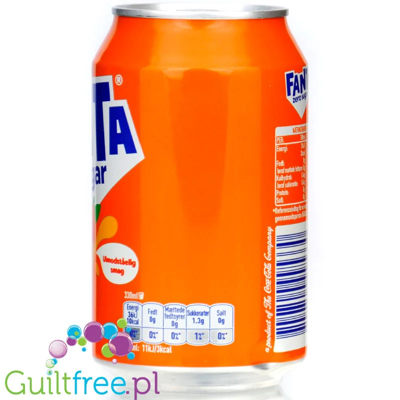 Fanta Orange Zero Sugar 330ml w puszce, 4% soku z owoców - Image 3