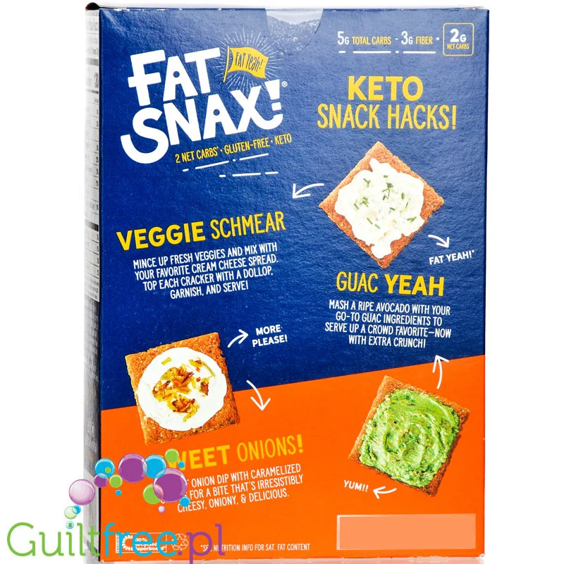 Fat Snax Almond Flour Crackers, Cheddar - bezglutenowe keto krakersy cheddarowe - Image 3