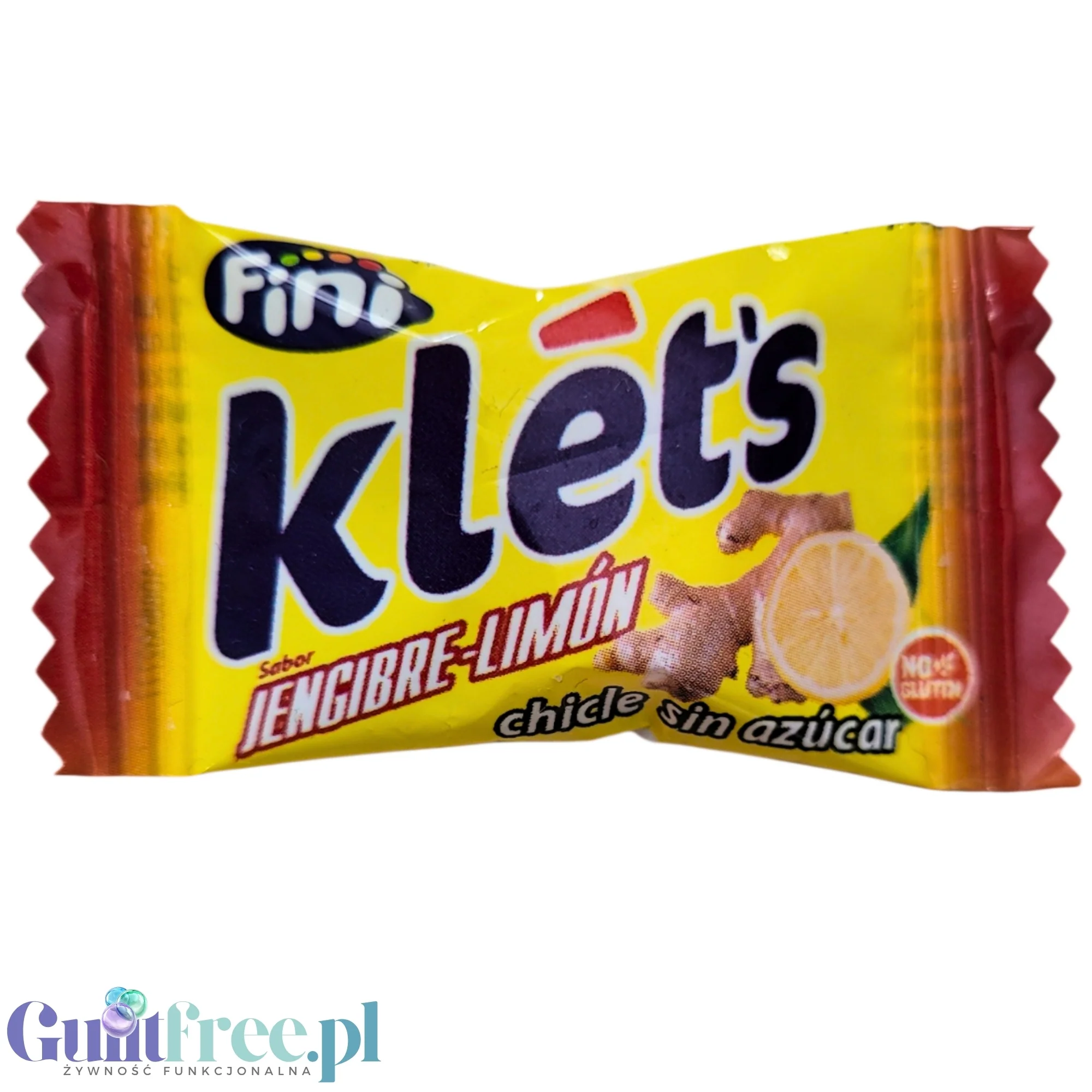 Fini Klet's Jengibre-Limon - guma do żucia bez cukru, smak Imbir i Cytryna