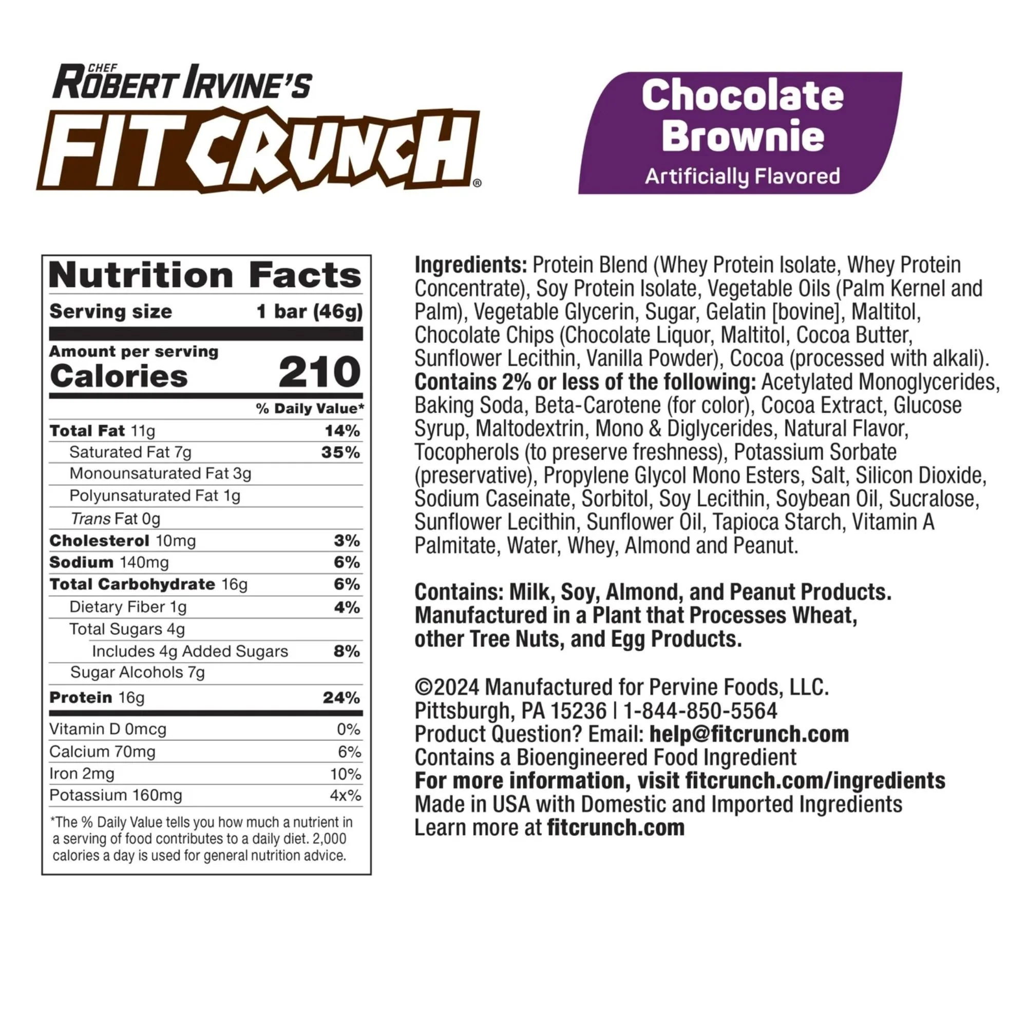 Fit Crunch Chocolate Brownie 46g - wypiekany baton białkowy z WPI - Image 4