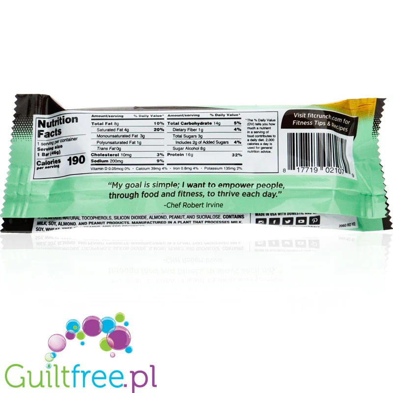 Fit Crunch Mint Chocolate Chip - wypiekany baton proteinowy z WPI, 6 warstw - Image 2