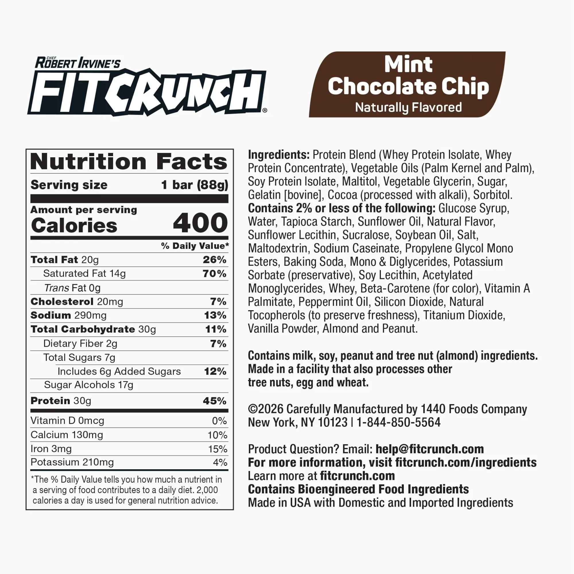Fit Crunch Mint Chocolate Chip XXL - wypiekany baton proteinowy z WPI, 6 warstw 30g białka - Image 6
