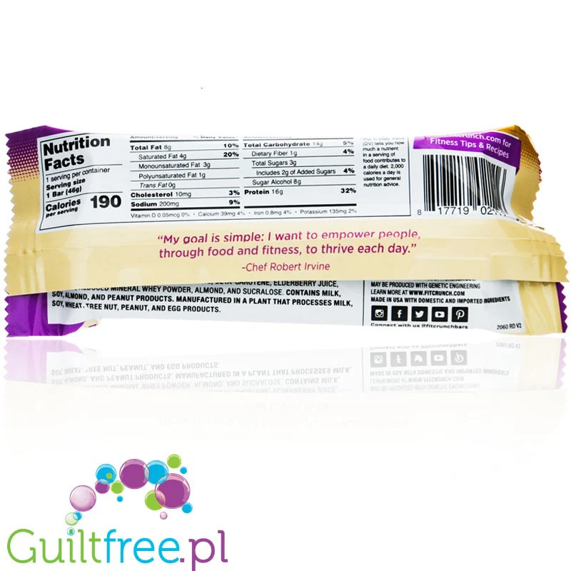 Fit Crunch Peanut Butter & Jelly - wypiekany baton proteinowy z WPI, 6 warstw - Image 2