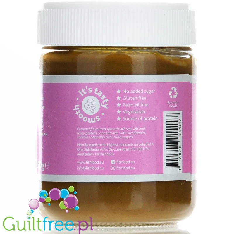 FitnFood Protein Spread Salted Caramel - krem proteinowy bez dodatku cukru o smaku solonego karmelu - Image 3