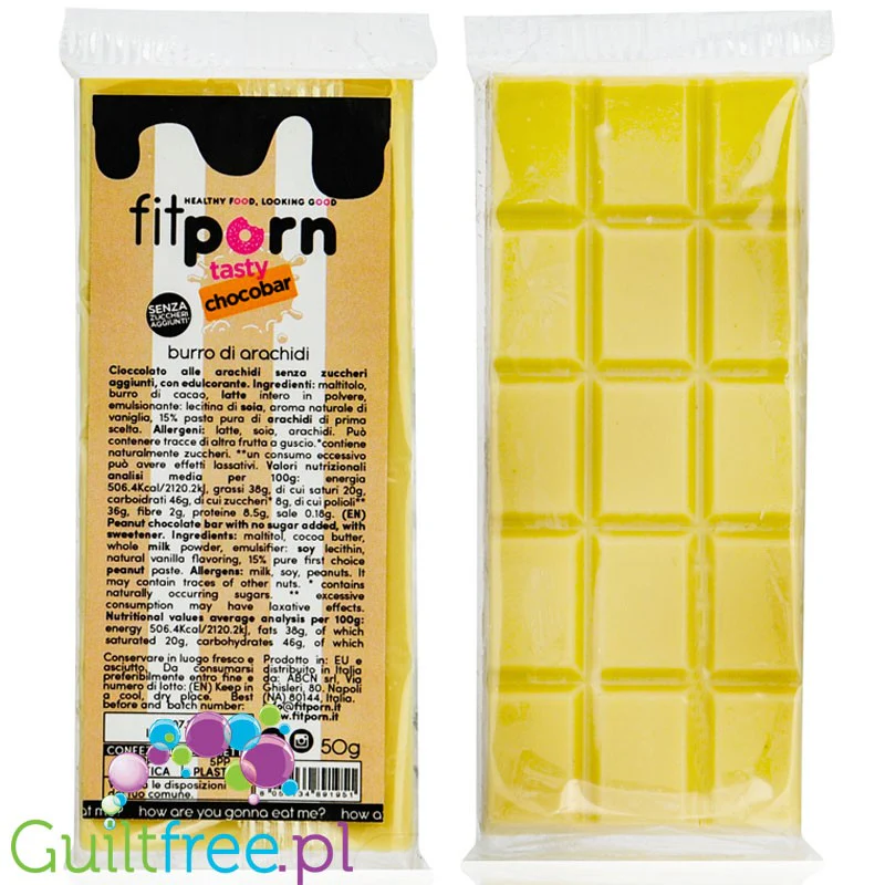 FitPrn Chocobar Burro di Arachidi - biała czekolada z orzechami ziemnymi bez cukru