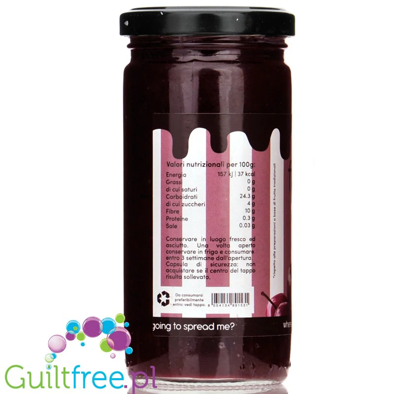 FitPrn Confettura Extra Zero Amarene 37kcal - wiśniowa konfitura bez cukru - Image 2