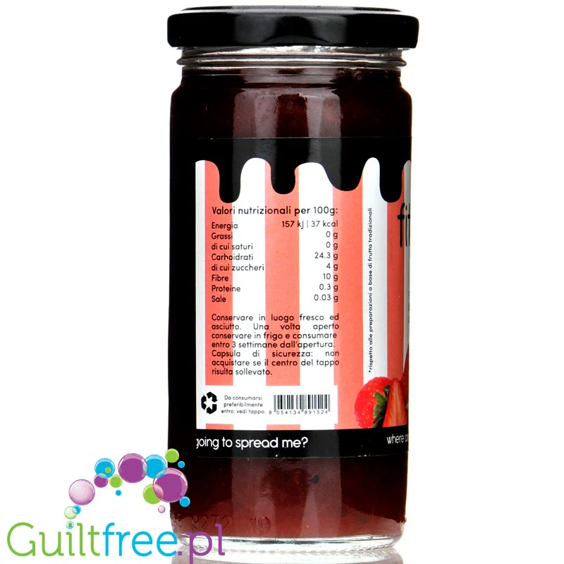 FitPrn Confettura Extra Zero Fragole 37kcal - truskawkowa konfitura bez cukru - Image 2
