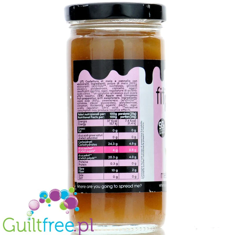 FitPrn Confettura Extra Zero Mela & Cannella 37kcal - jabłkowo-cynamonowa konfitura bez cukru - Image 2