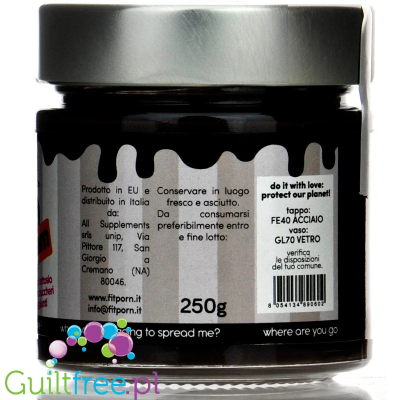 FitPrn Crema Proteica al Cioccolato Fondente 70% - proteinowy krem z ciemną czekoladą bez dodatku cukru - Image 2
