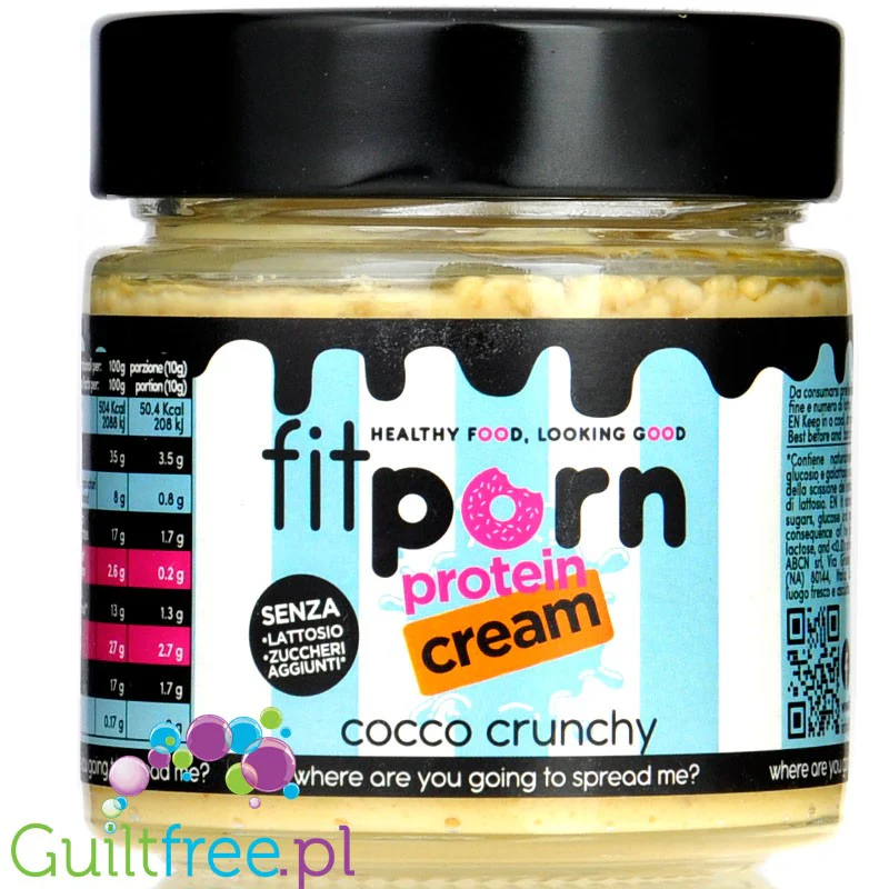 FitPrn Crema Proteica al Cocco Crunchy - proteinowy krem kokosowy z wiórkami bez dodatku cukru